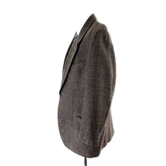 Pierre Cardin Wool Tweed 2 Button Sport Coat 42R Black Green‎ Check Spec - Picture 4 of 10